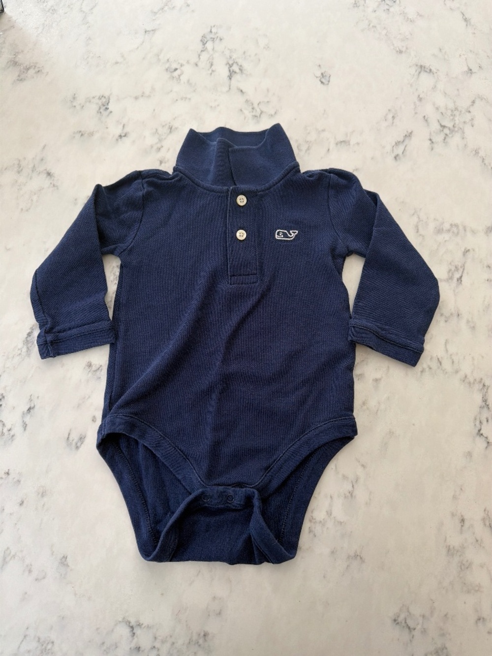 Vineyard Vines Navy Pique Polo Shirt Bodysuit